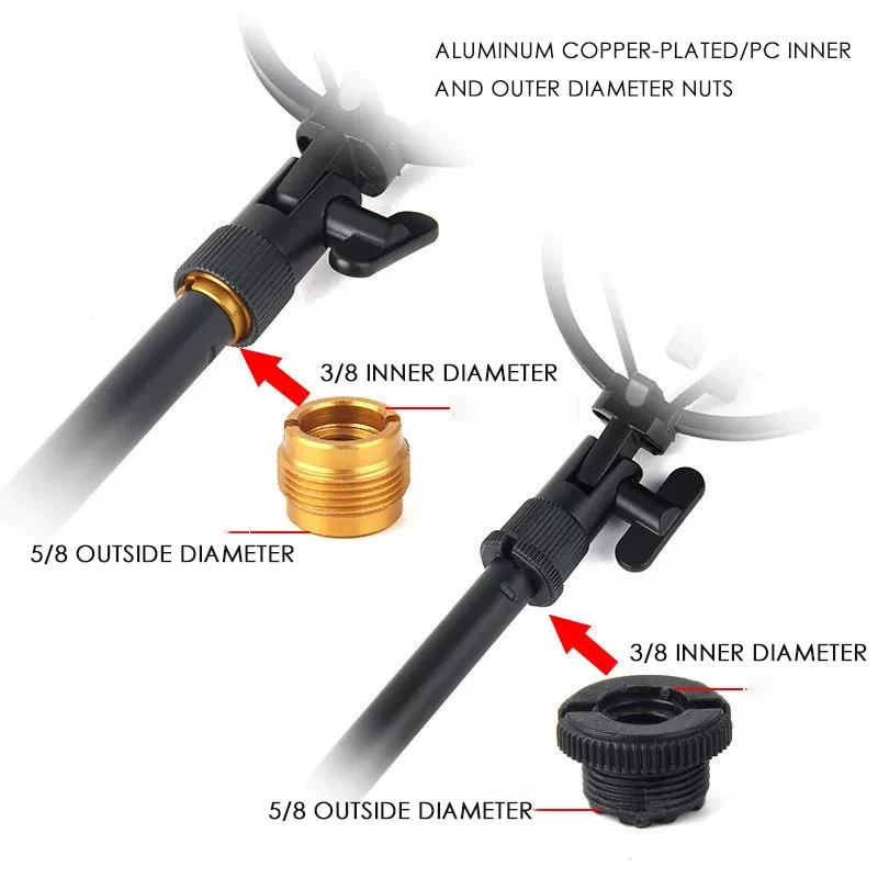10pcs Universal Metal Microphone Bracket Stand with Nut - Adjustable Studio Recording And Public Address Systems