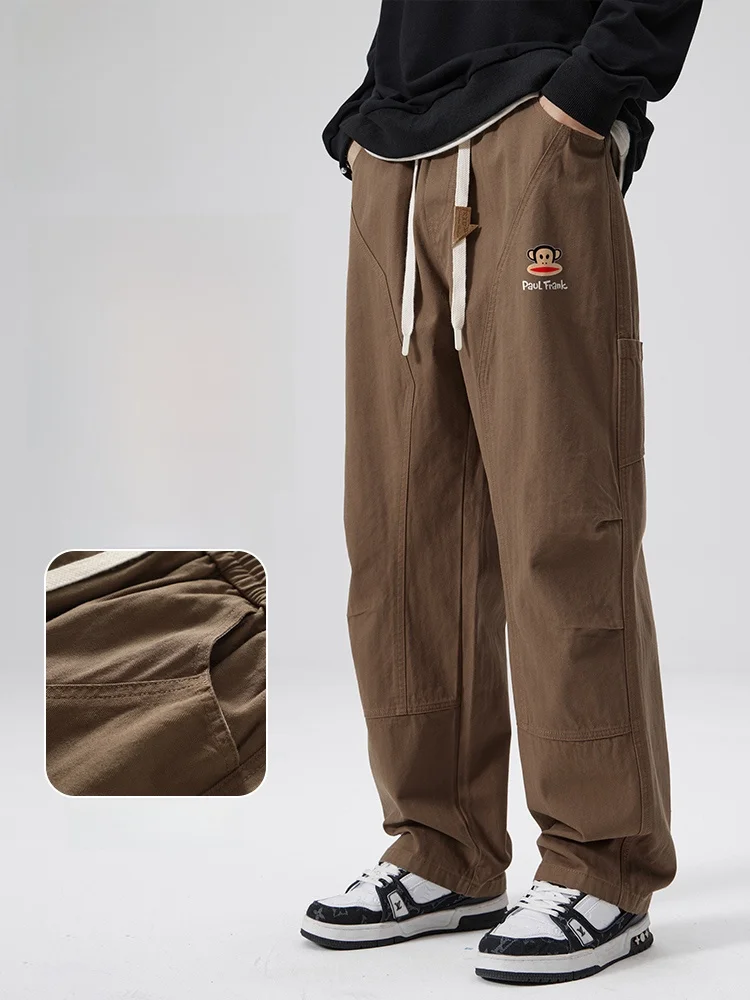 

Мужские повседневные брюки свободного кроя с широкими штанинами, бренд Monkey, весна-осень, длинные, из хлопка, молодежные