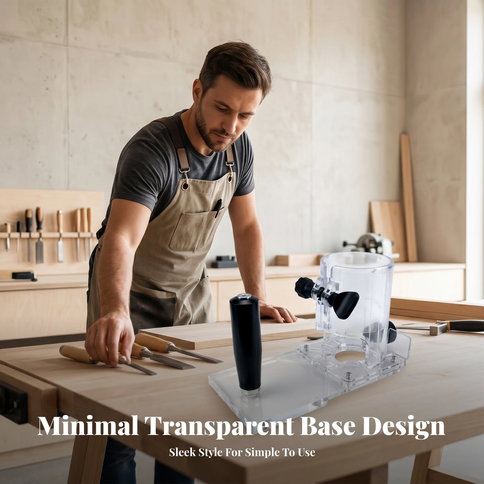 Guided Cutting Clear Acrylic Router Base Plate Carpentry Accessory Locking Knobs Trim Router Base