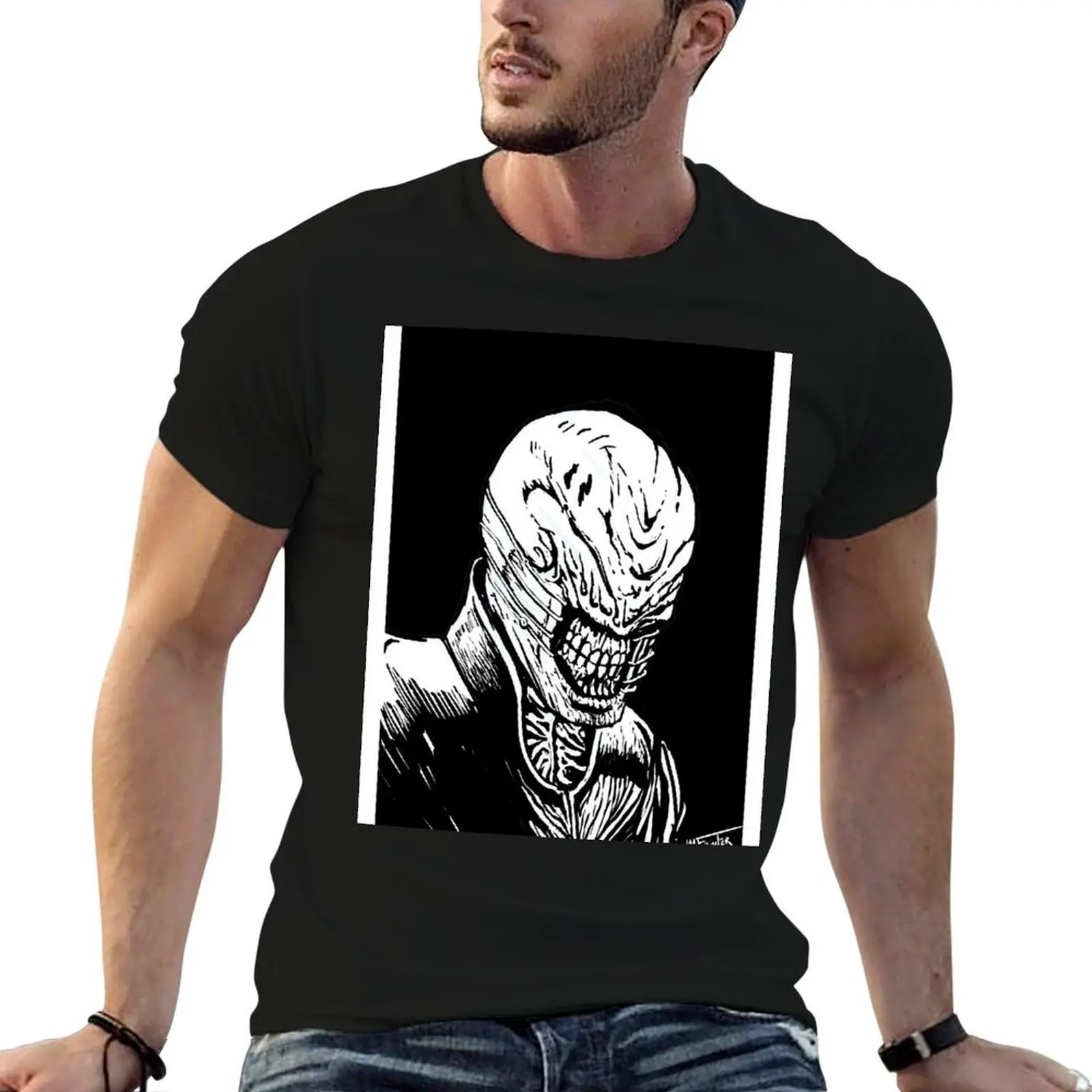 تي شيرت Hellraiser Cenobite Chatterer جرافيك تي شيرت رجالي قطن تي شيرت رجالي 100% قطن ماركة فاخرة تي شيرت