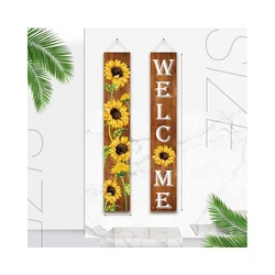 Sunflower Welcome Door Banner Spring Summer Banner Front Gate Garden Home Garden Sunflower Party Decoration