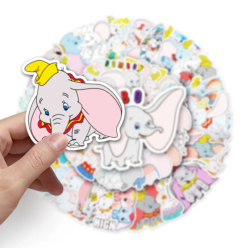 10/30/50pcs Disney Cute Cartoon Dumbo Stickers Decal Kids Toy Scrapbook Diary Phone Laptop Guitar Graffiti Waterproof Sticker