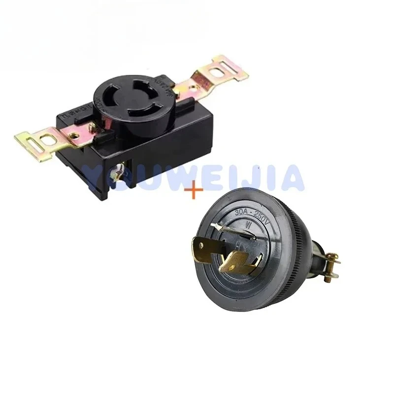 

30A 250V USA 3-pin Socket Industrial Power Wired Lock Connector Generator Accessories