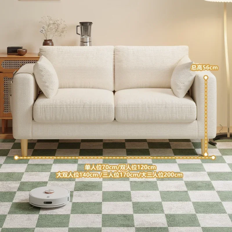 Simple Modern Fabric Tofu Block Sofa Single Double Seater Sofa Chair for Small Apartment Living Room Rental