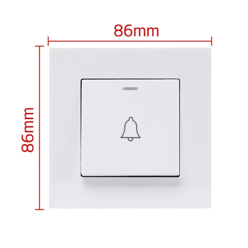ABS 플라스틱 패널 홈 문짝 벨 벽 푸시 단추 초인종 스위치, 흰색 가정용 자체 리셋 단추 초인종 스위치, 220V  Best5