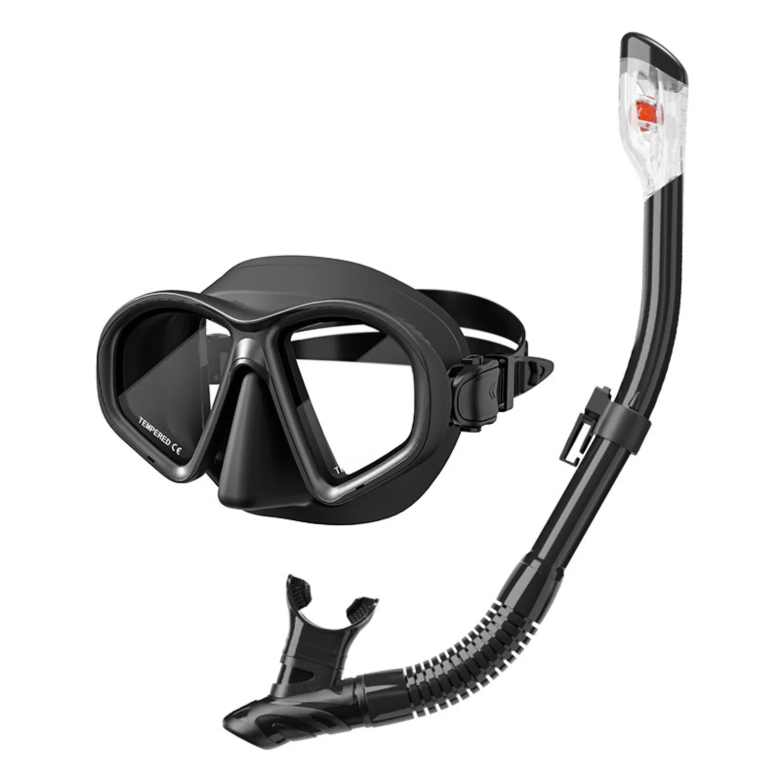 【Hot】-1.5 to -9.0 Professional Snorkeling Set Premium Diving Mask Dry Snorkel Combo with AntiFog Adjustable Silicone Swim Goggle