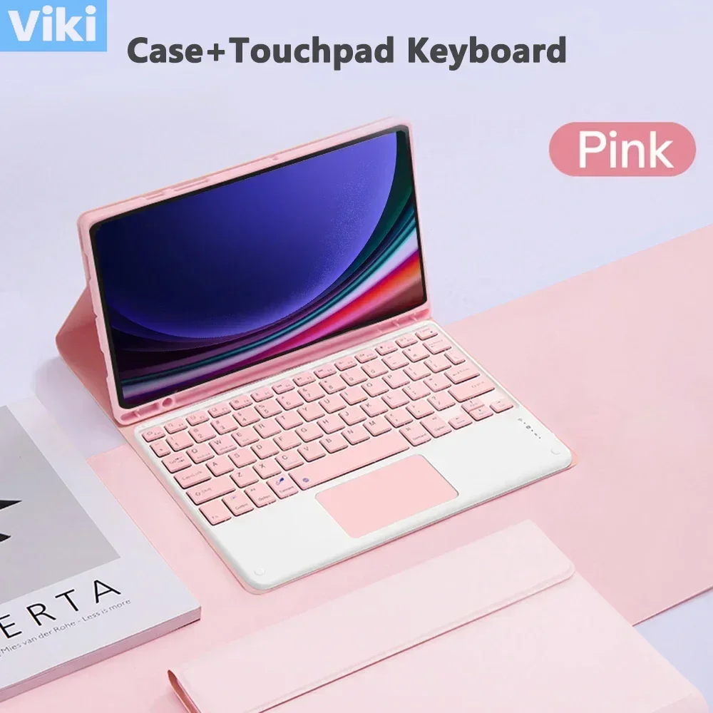 

Чехлы с клавиатурой для Samsung Galaxy Tab S10 Plus S9 S9FE S8 + S6 Lite s7 Съемная клавиатура Funda Cover для SM-X510/X516B X81