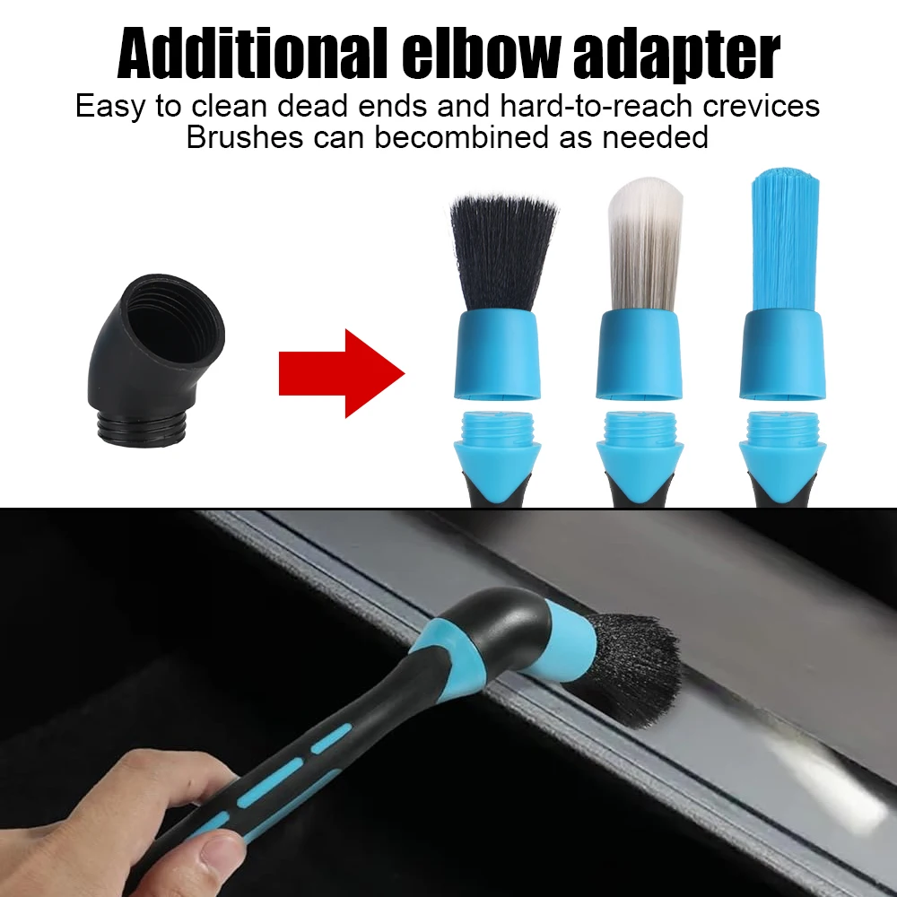 Air Conditioner Air Outlet Cleaning Brushes 3PCS Car Interior Detail Cleaning Brush Wheel Rims Clean Brush Elbow Sweeping Tools