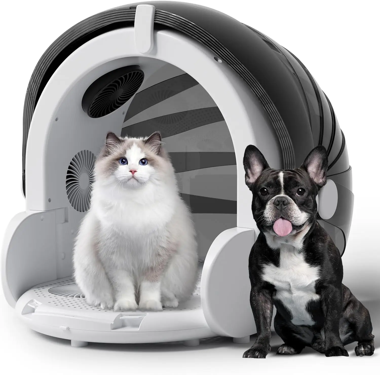 Foldable Automatic Pet Dryer Box 8 Fans 360 Airflow Temperature Control 4-Speed Settings Timer 60L Pet Drying Box Quiet & Safe