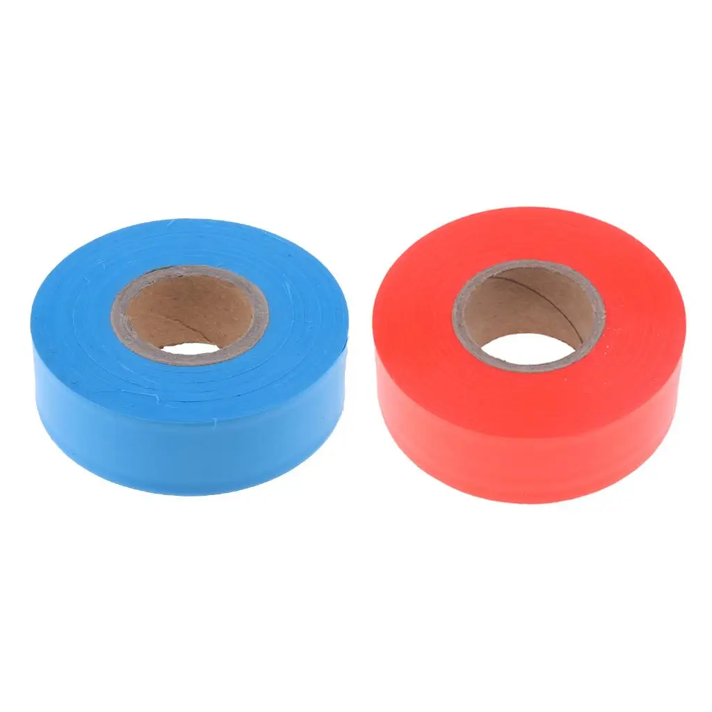 Flag Marking Ribbon Bright Blue Orange Flagging Tape Strong Plastic Marking Ribbon for Outdoor Safety