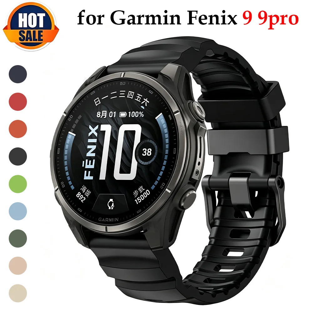 26mm 22mm Quick Fit Strap for Garmin Fenix 9 9pro 8 7X 7 Pro 6X 6 5X 5Plus Silicone Bracelet Correa FOR Fenix 9 Bands 47mm 51mm