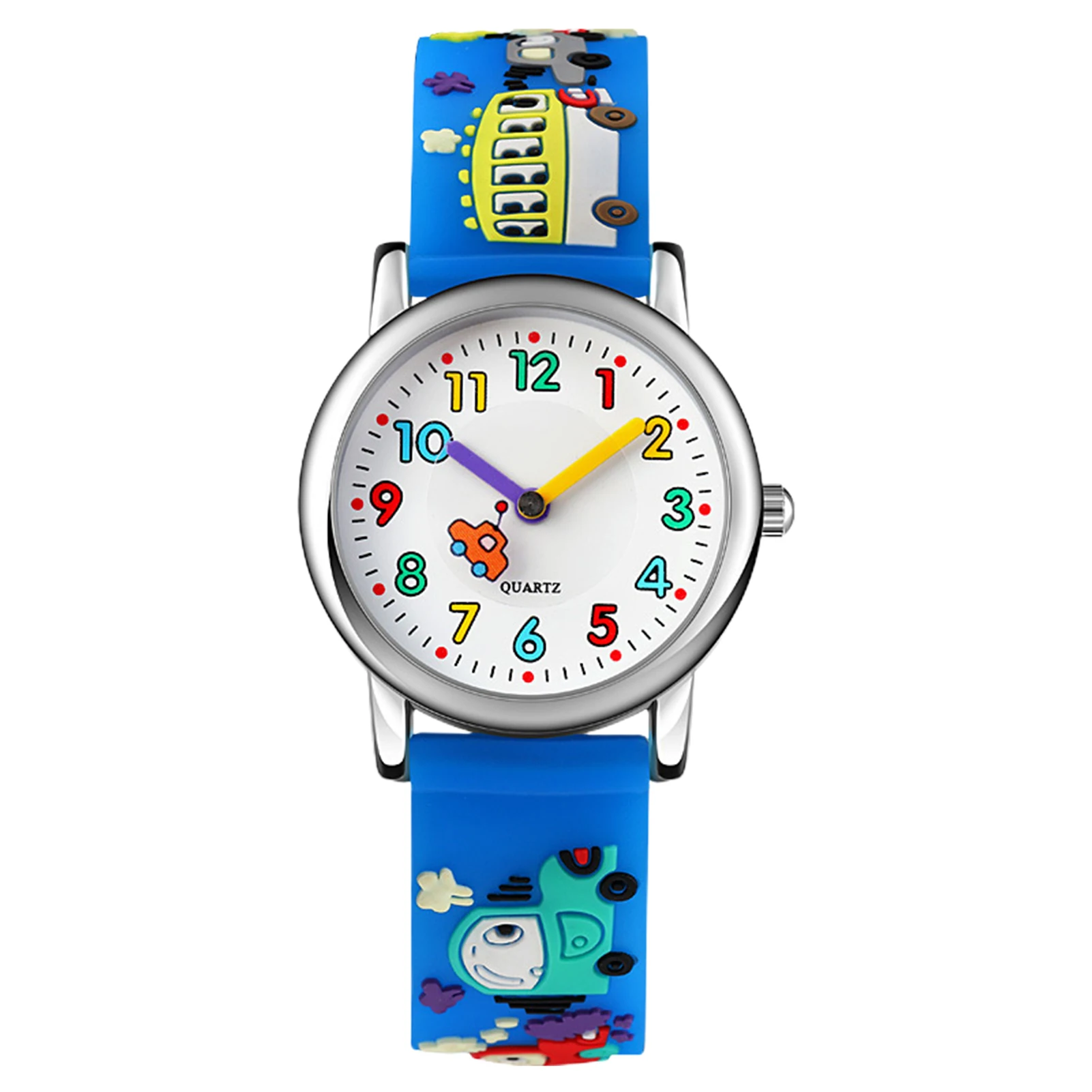 Kids Electronic Watches Casual Round Dial PU Band Analog Quartz Watch Great Birthday Gifts For Kids