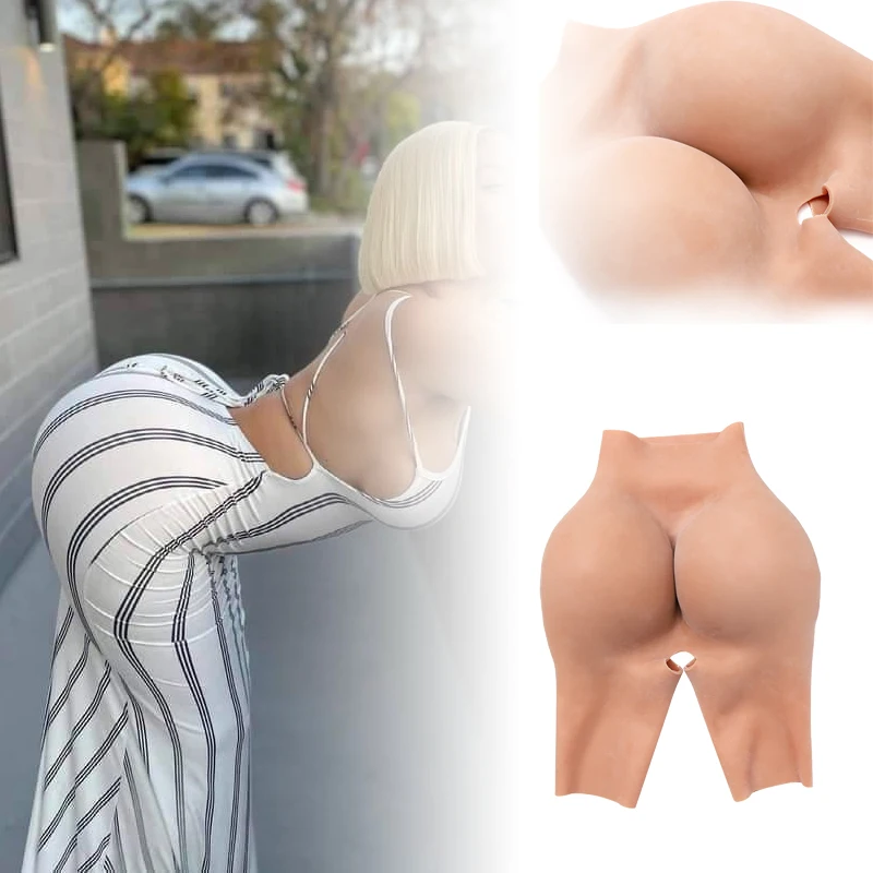 Silicone Panties Male to Female Hip Enhancer Crossdresser Apparel Beachwear with Fake Big Butt Pants