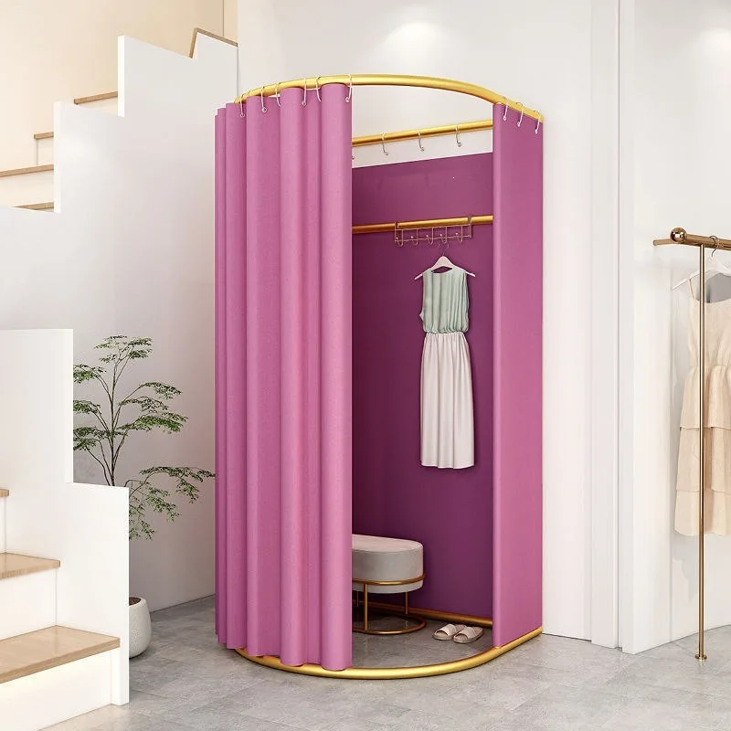 Temporary mobile fitting room in shopping malls, floor-to-ceiling portable foldable simple changing room changing curtain