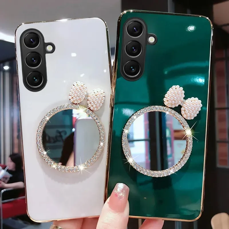 Case For Samsung Galaxy S26 FE Plus Mirror Luxury Plating Magnetic Stand Glitter Case For Samsung Galaxy S26 FE Plus Ultra Cover