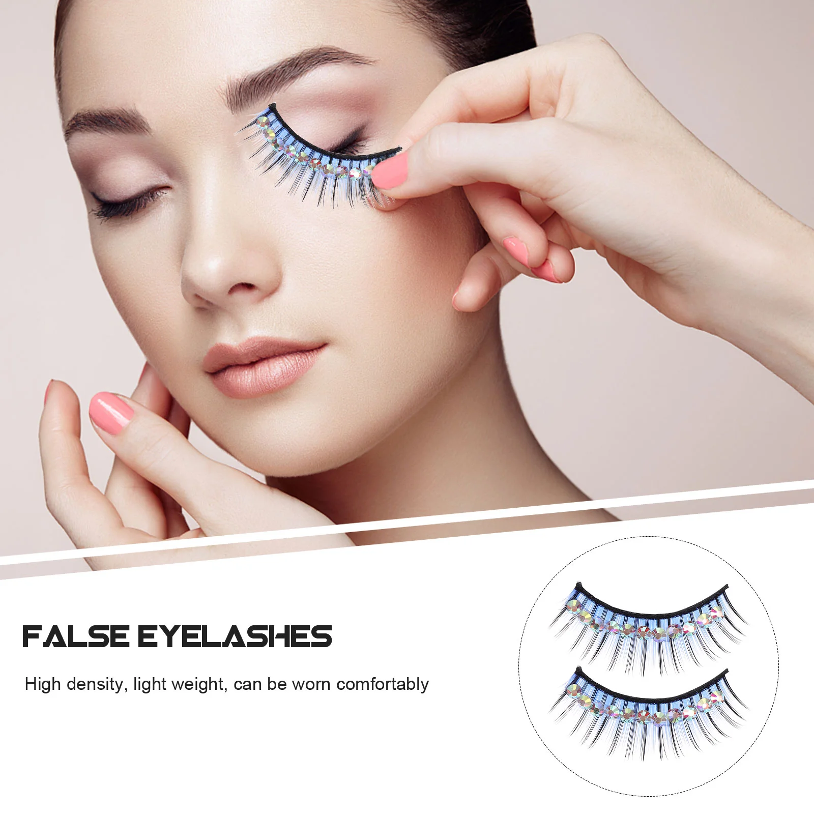 5 Pairs Magnetic Diamond False Eyelashes Miss Monalash Kit Chemical Fiber Hard Stem Makeup