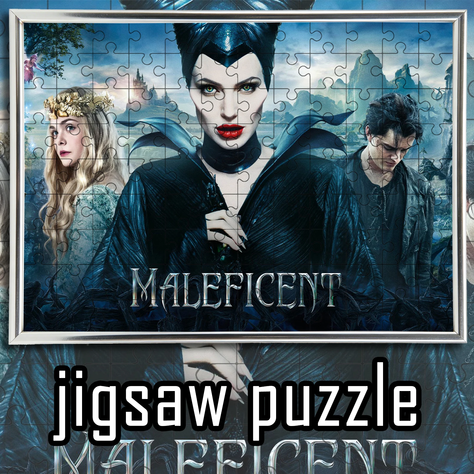 

Maleficent movie Theme Jigsaw 108/200/300/500/1000Pcs wooden floor game puzzle home decor