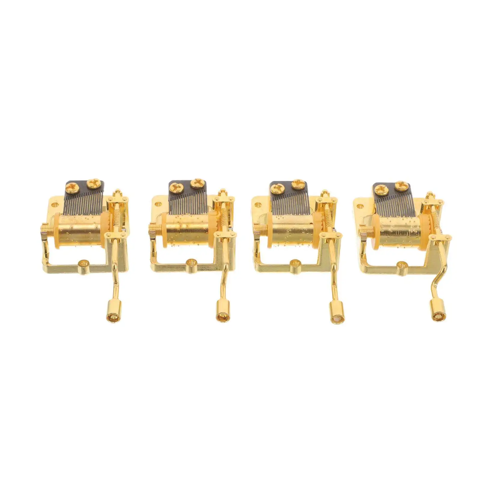 

4Pcs Crank Music Box Mechanism DIY Hand Crank Musical Movement Replacement Parts for Crafts Creative Projects Repair