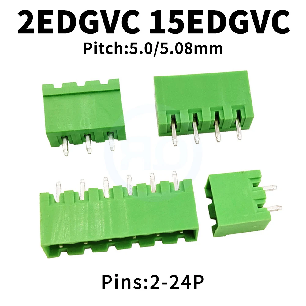 (10 Pieces) KF 2EDGVC 5.08mm 5.0mm PCB Terminal Block 2EDG Seal Straight Header Closed Header JM 15EDGVC 5.08 / 5.0