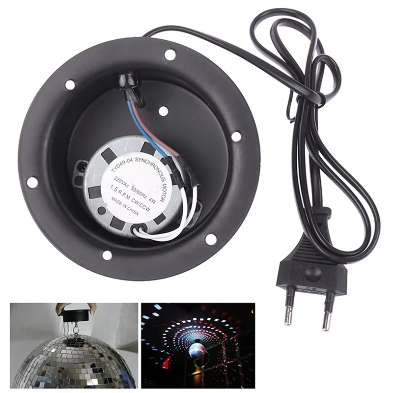 Motor giratório de 1,5 rpm com plugue para pendurar espelho de vidro bola de discoteca DJ KTV Partys luz plugue UE