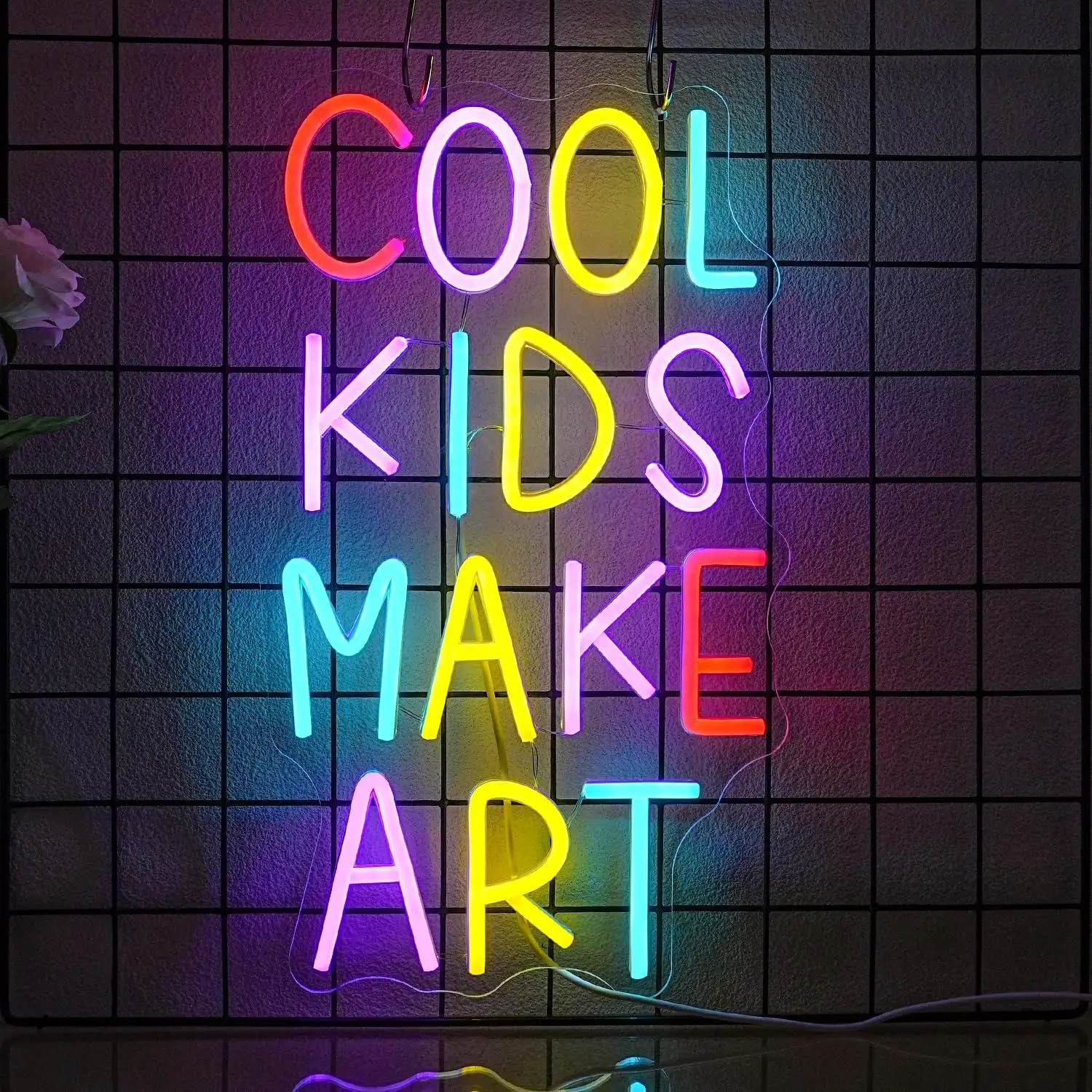 Cool Kids Make Art Neon Sign USB Dimmable LED Lights for Classroom Bedroom Library Nursery School Decoration Wall Lights Gifts view 5