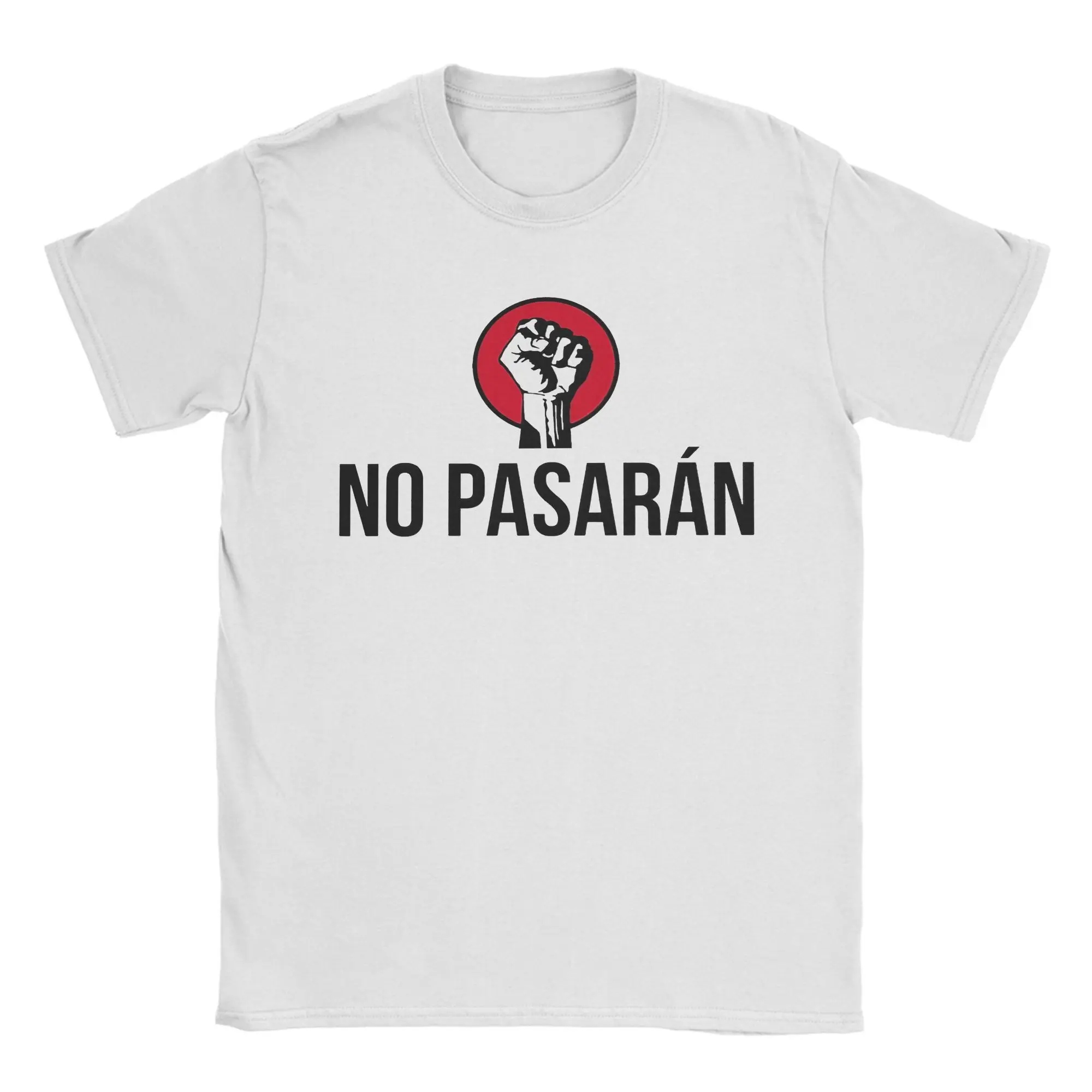 Funny No Pasaran Revolution T Shirt Men's O-neck Short Sleeve Clothing  Cotton Summer Tops