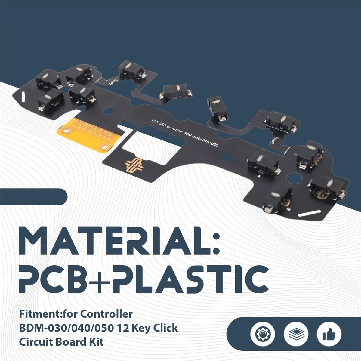 Ergonomic Micro-Switch Tactile Clicky Hair Trigger Kit for BDM-030/040/050 12Key Click CircuitBoard Kit B