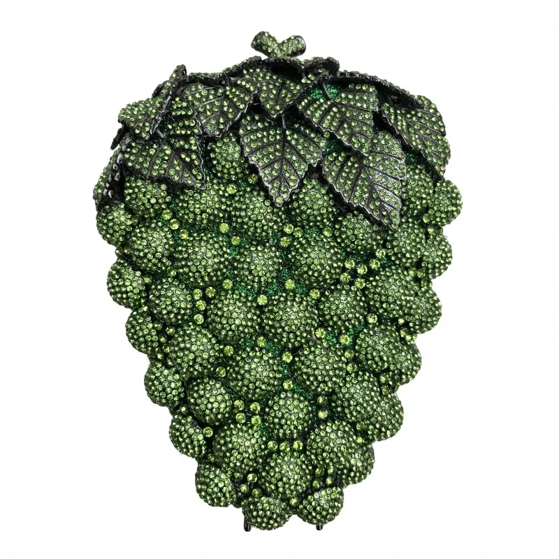 

Grape Shaped Crystal Evening Bag Women Gorgeous Sparkling Diamond Metal Clutch Purses And Handbags Wedding Party