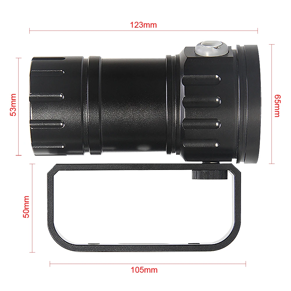 Pop Scuba Diving Canister Light QH14 300W 8000 Lumens Six 9090 Red Blue R5 LED Underwater 80m For Photography Video Fill Light