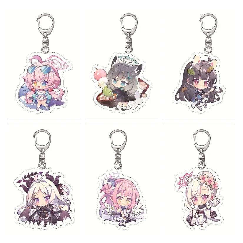 Hot Game Blue Archive Anime Figures Sunaōkami Shiroko Takanashi Hoshino Cosplay Acrylic Keychains Cute Decor Pendant Fans Gift