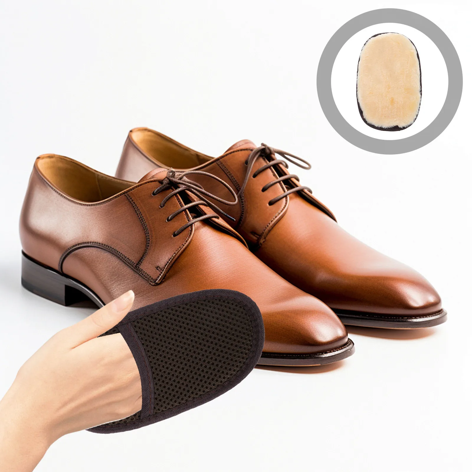 Shoe Polishing Gloves Premium Faux Lamb Wool Buffing Mitt for Shoes Boots Sneakers Car Detailing Wear Resistant Handheld