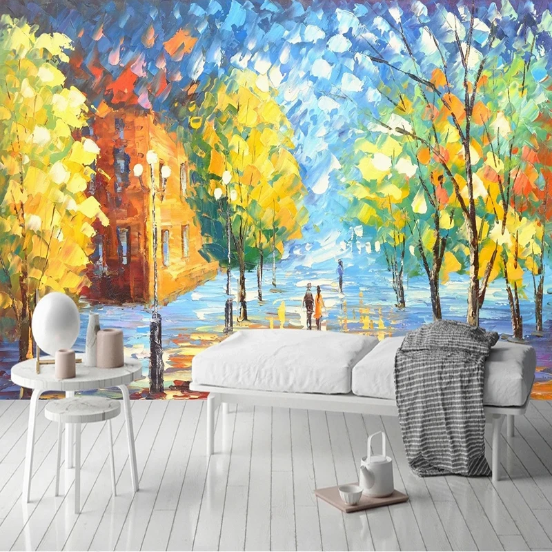 Custom Wallpaper Any Size Mural Fresh Abstract Street Landscape Oil Painting Background Decorative Wall Covering Papel De Parede