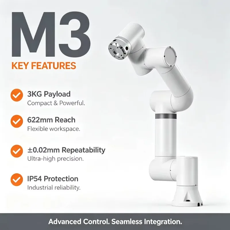 Collaborative Robot Arm 6 DOF 3kg Payload Education Research Light Automation Desktop Robot