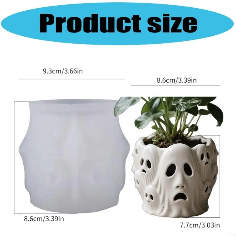 

Haunted Flowerpot Silicone Molds with Smooth Surface Planter Silicone Molds for Concrete Crafts and Plant Displays