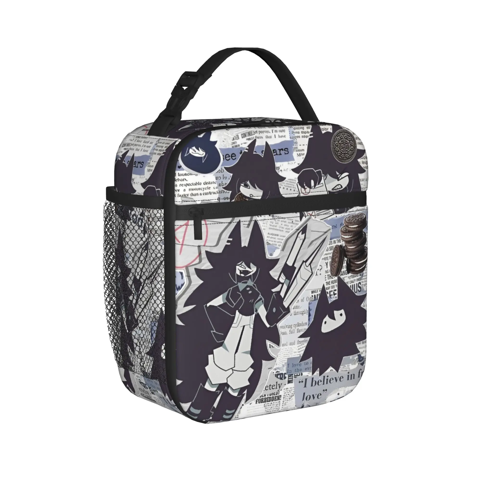 Miss Circle Cartoon  Insulated Lunch Bag Portable Fundamental Paper Education Meal Container Cooler Bag Tote Lunch Box