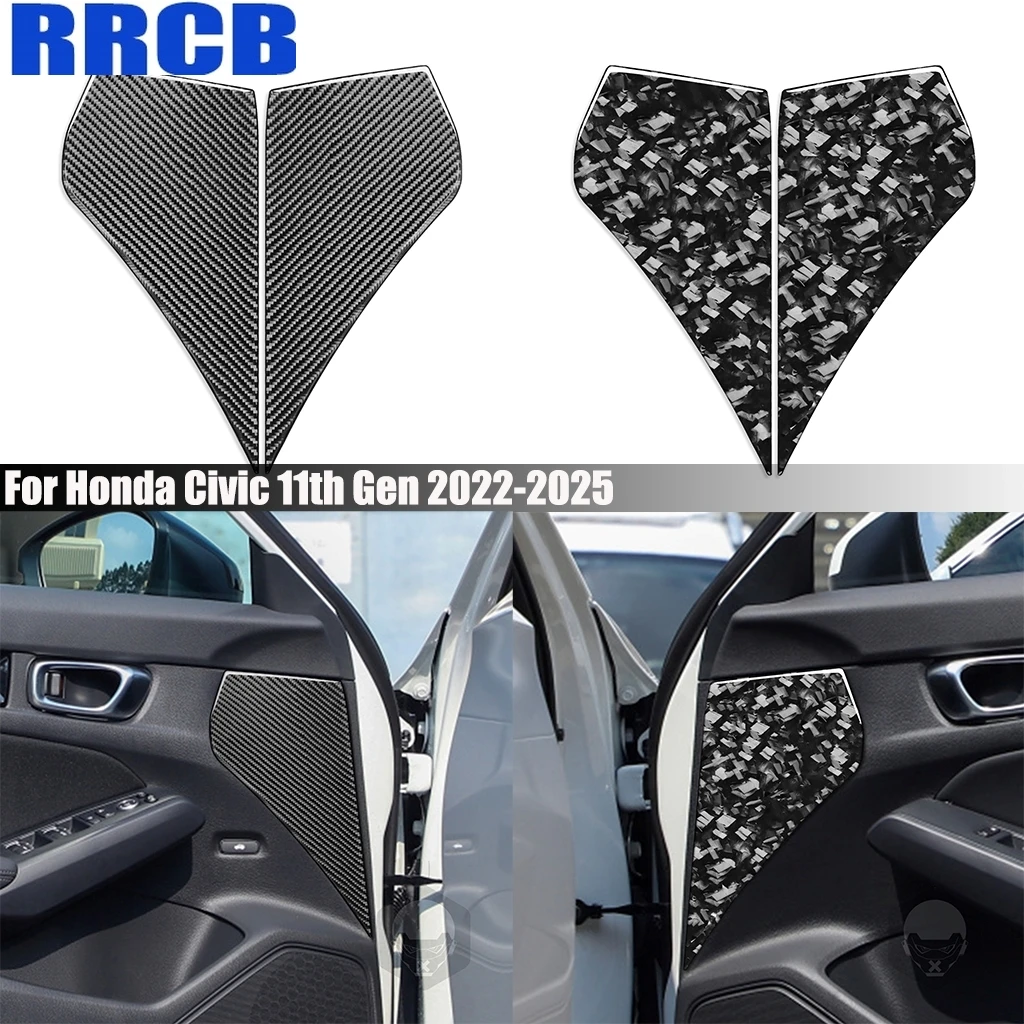 

Carbon Fiber Car Accessories Dashboard Sides Decorative Interior Trim Cover Sticker For Honda Civic 11th Gen 2022 2023 2024 2025
