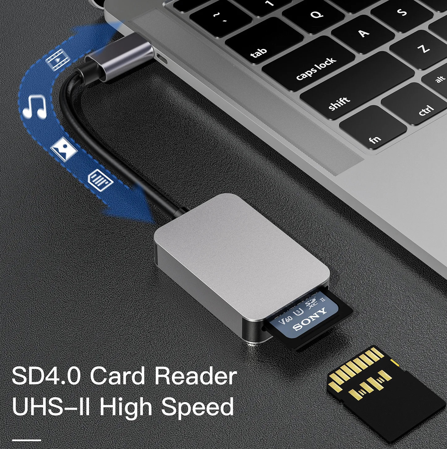 High Speed UHS-II USB C Card Reader SD4.0USB-C to SD MicroSD TF USB3.0 Memory Card Adapter for MacBook Laptop PC iPhone15/16