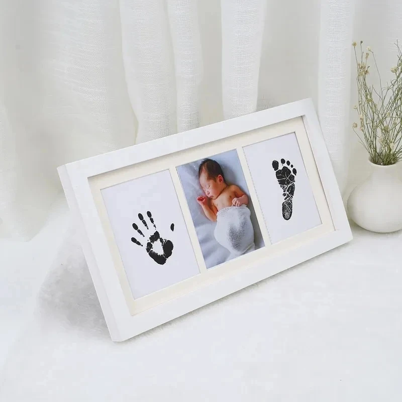 Newborn Memorial Ink Hand Foot Print Photo Frame Baby DIY Handprint Footprint Picture Frame Growing Souvenir Items Paw Print Pad