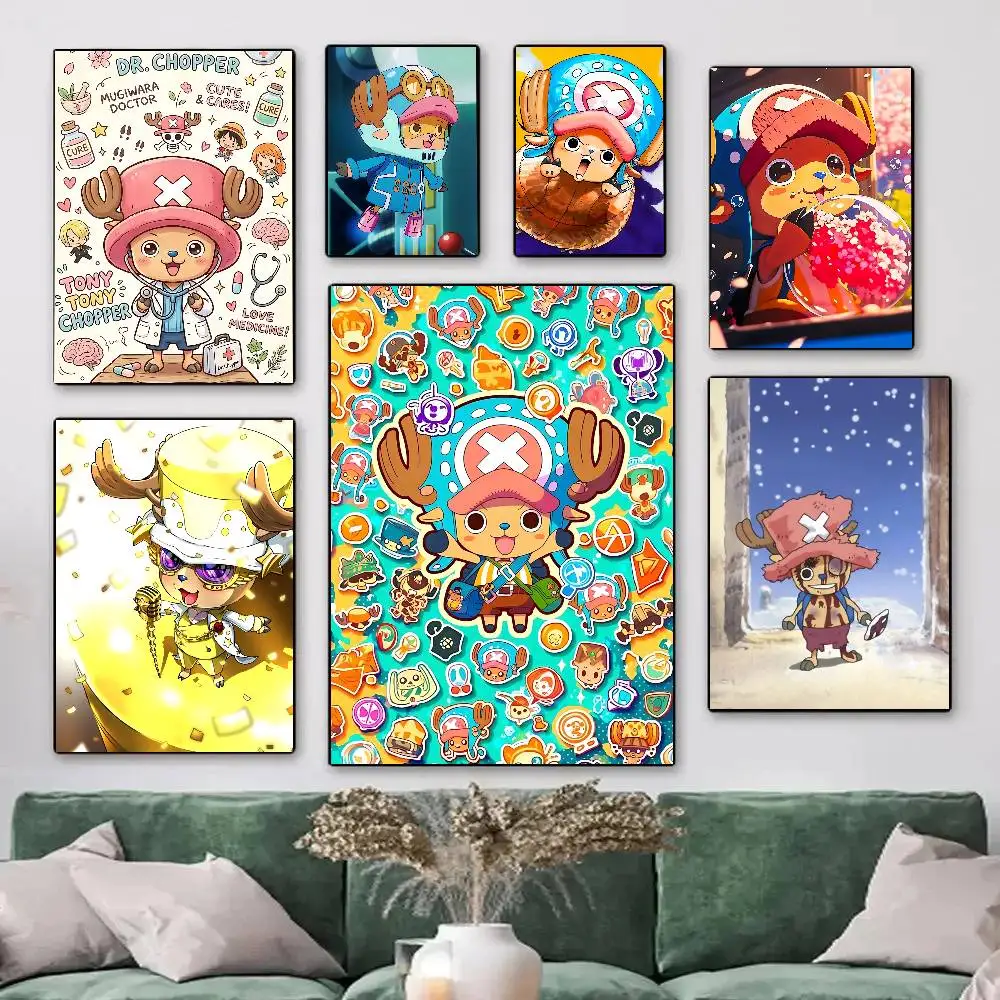 Anime One Piece Chopper Posters HD Print Vintage Wall Art Decor for Home Study Room