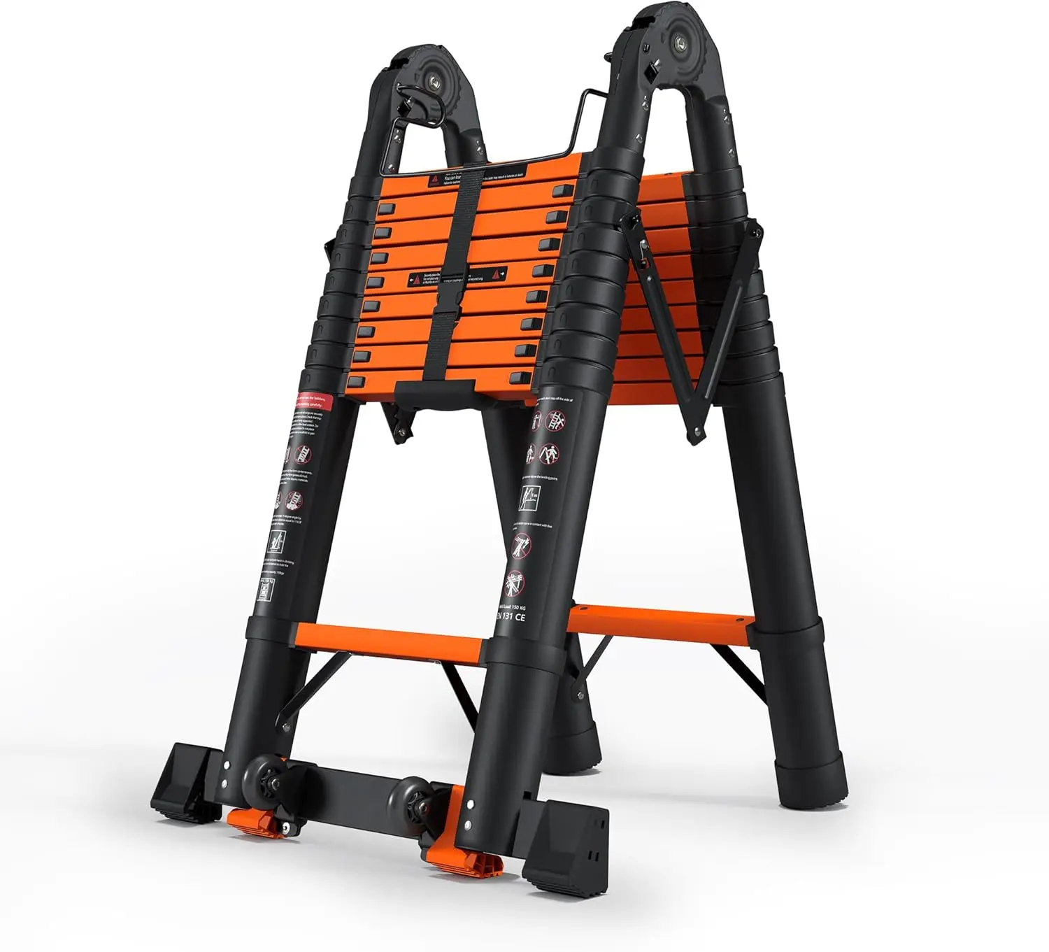 

Telescoping Ladder, 20.3 FT, A Frame, Aluminum Extension Ladder, 330 lbs Capacity, Collapsible Multi-Purpose Ladder for Home, Ro