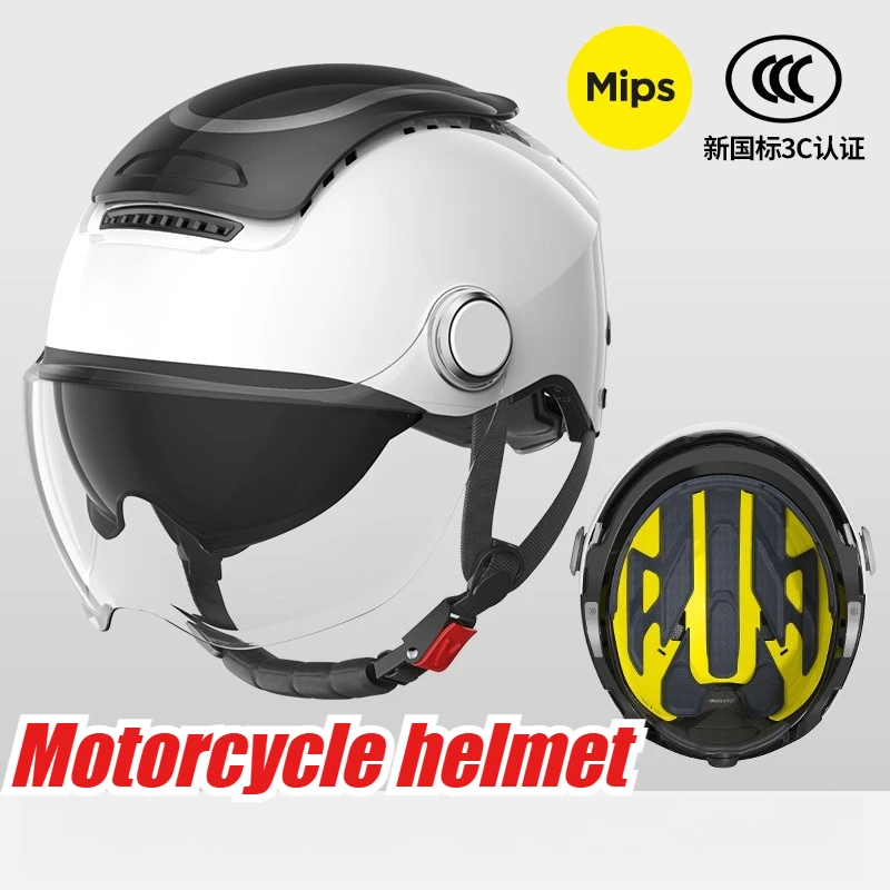 TK47 Two Little Bees 3C Certified Electric Motorcycle Helmets Men's and Women's Sunscreen Half Helmets Four Seasons Hard Hats