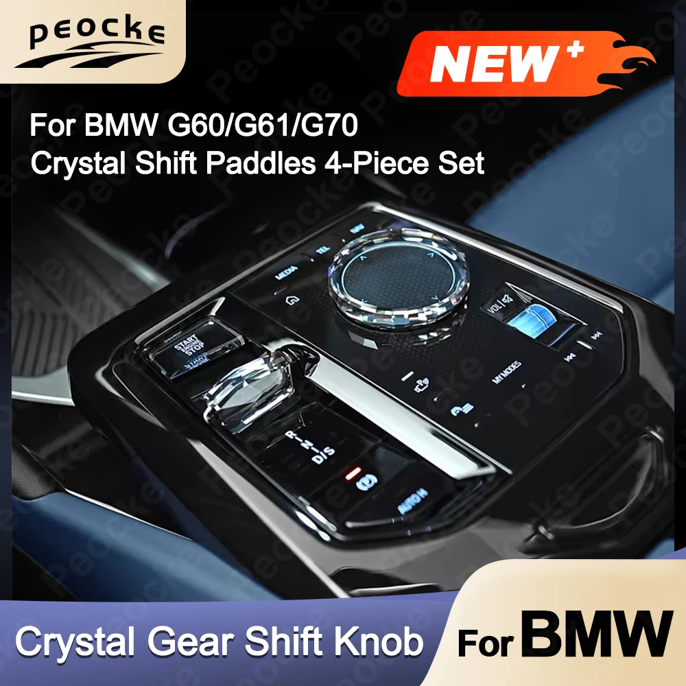 

Crystal Gear Shifter Paddle knob Start Stop button for BMW G60 G61 G68 i7 G70 M5 G90 iX i20 X3 G45 G48 Crystal Multimedia Knob