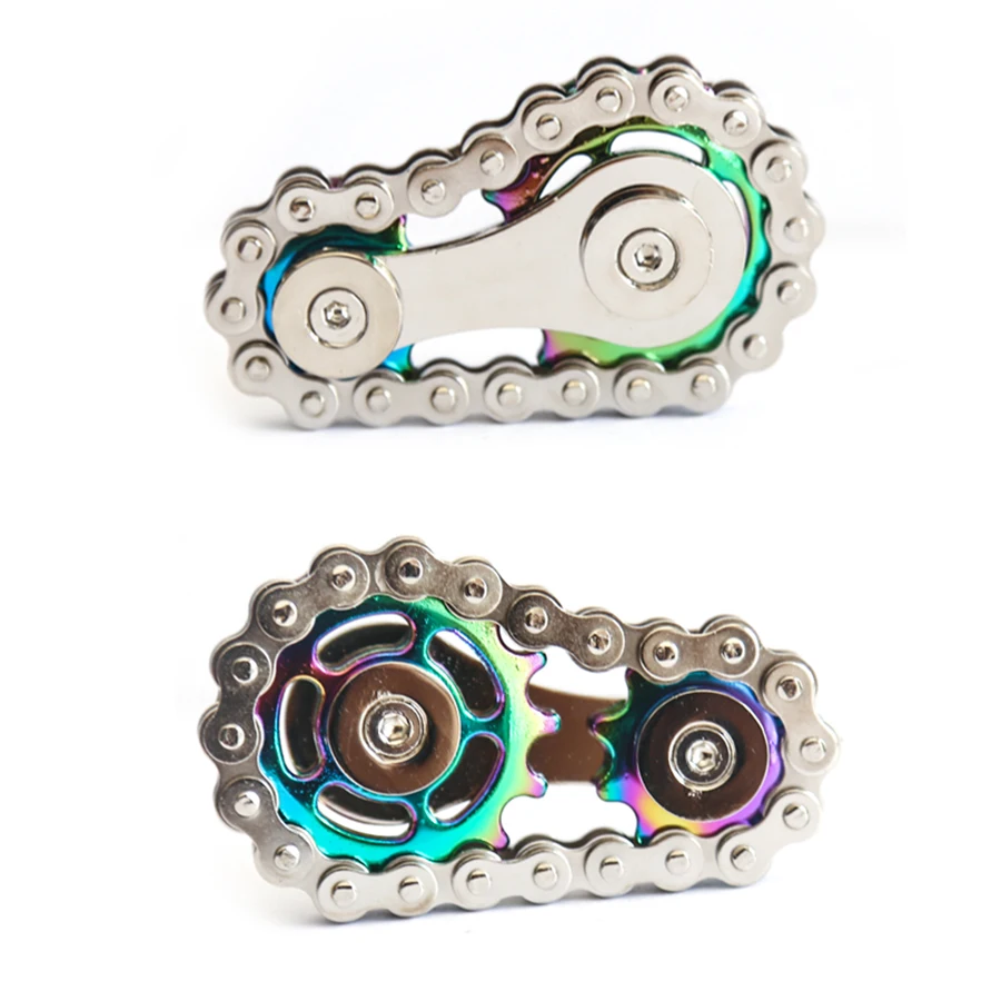 سلسلة دراجة معدنية لتخفيف التوتر فيدجيت سبينر - لعبة إصبع مضادة للقلق للبالغين، هدايا فريدة من نوعها للرجال