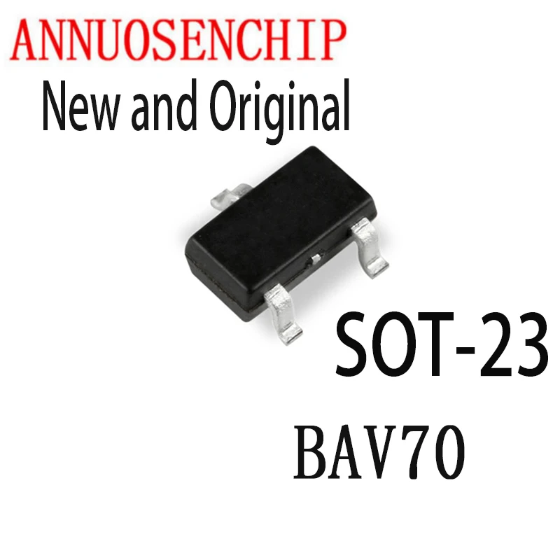 100PCS New And Original 0.2A 70V SOT-23 A4 SMD SOT transistor BAV70LT1G