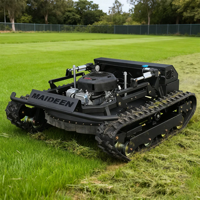 Multifunctional Small Mowing Robot Gasline Crawler Remote Control Robot Lawn Mower Farm Self-Propelled Weeder