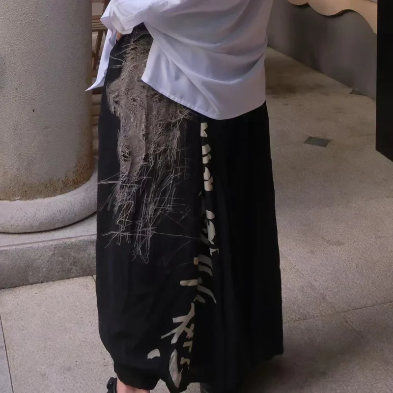 HKSH Spring Summer New Men's Japan Style Tide Dark Yamamoto Wide Leg Skirt Pants Trendy High Street Loose Casual Bottoms HK13969