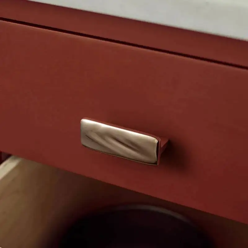 Goo-Ki الأثاث النحاسي الصلب الأوروبي Handlestitanium Sier Bar يسحب تصميم فريد من نوعه مقابض أدراج مع مقبض مضمد الكرة المستديرة #2