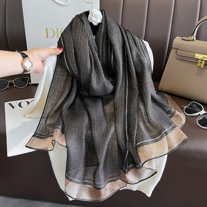 2023 Fashion Women Winter Warm Wool Scarf Shawl Luxury Solid Silk Embroidery Pashmina Design Lady Wraps Bufanda Headkerchief