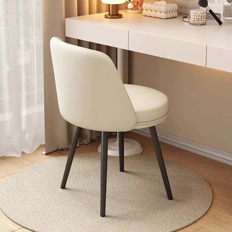 Makeup Stool Light Luxury Bedroom Vanity Stool Simple Modern Small Apartment Makeup Stools Small Backrest Makeup Chair Ottomans