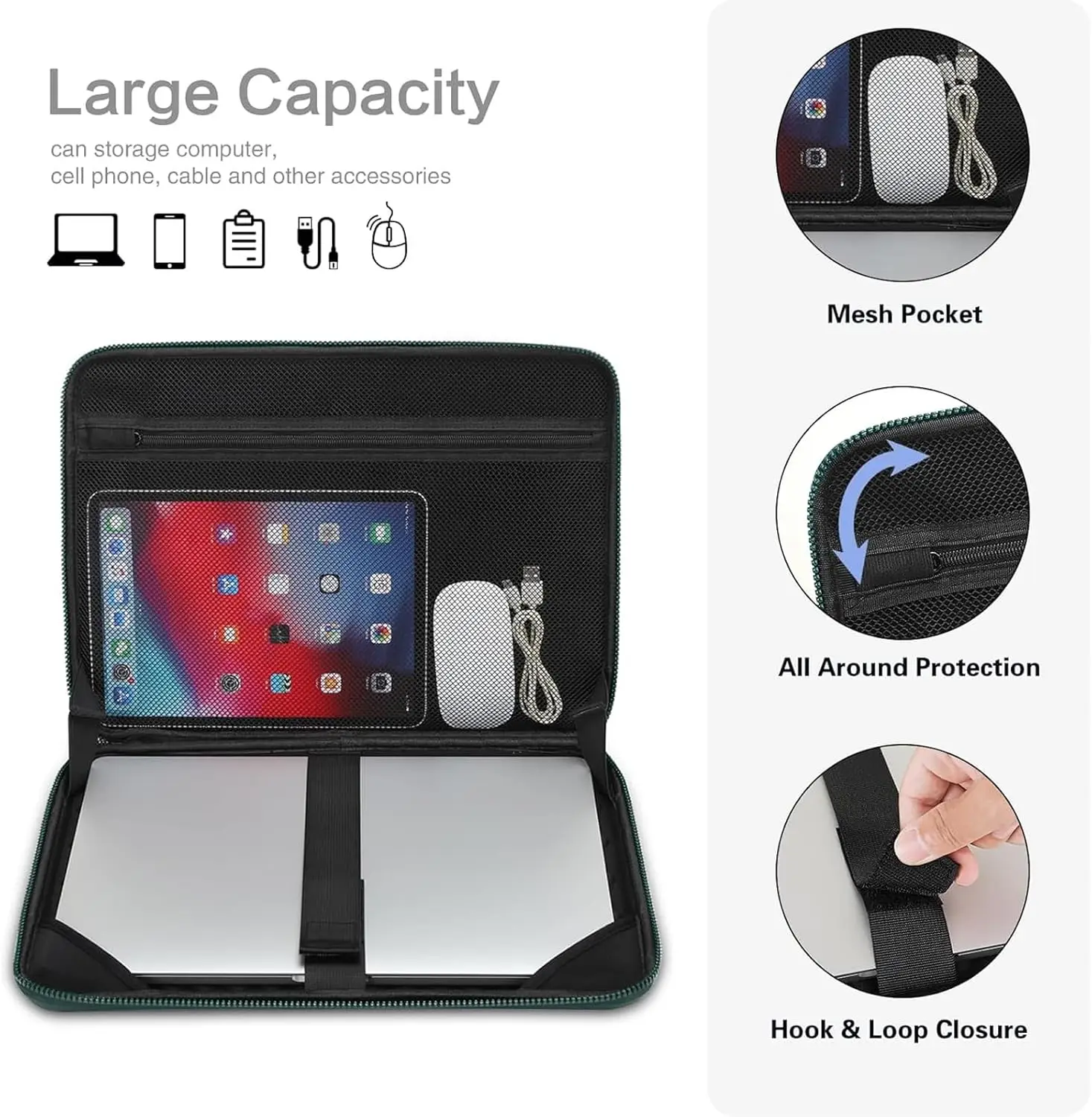 MOSISO Laptop Bag for MacBook 13 14 15 16 inch Laptop Hard Case Waterproof Shockproof  Artistic Geometric EVA Hard Shell Bag